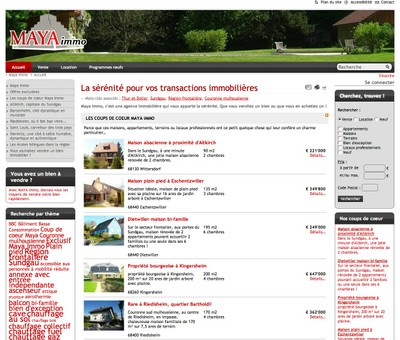 Le site de l'agence immobilière Maya-Immo marque une nouvelle façon d'aborder le marché de l'immobilier en Alsace