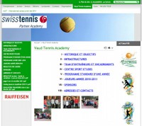 Une représentation écran du site Vaud Tennis Academy