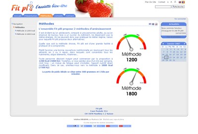 Le site internet de Fit pl8 Sàrl propose une méthode d'amincissement réunissant une assiette à compartiments et une méthode diététique.