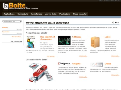 Le site Internet de LaBoîte Sàrl, solutions de gestion d'entreprises, lui sert à présenter ses prestations dans le domaine de la gestion administrative. 