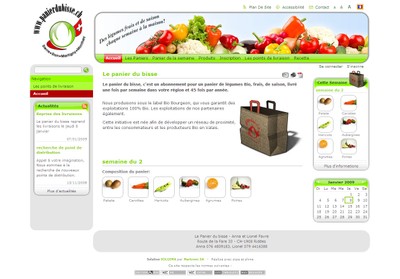 Le site Internet "Paniers du bisse" permet de souscrire un abonnement pour un panier de légumes bio, frais, de saison, livré une fois par semaine.