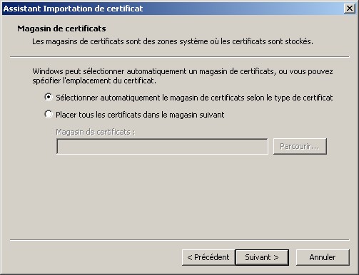 Magasin de certificats