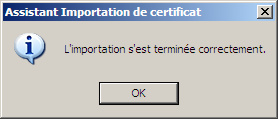 L&rsquo;importation s&rsquo;est terminée correctement IE7