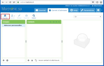 RoundCube carnet d'adresses